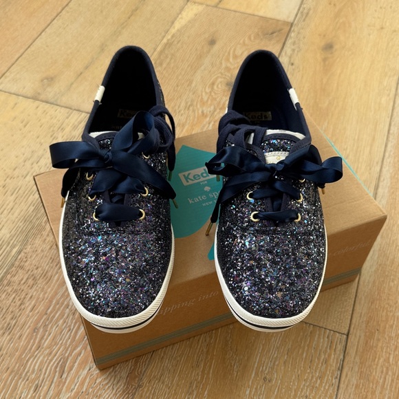 kate spade Shoes - Kate Spade x Keds Glitter Navy Blue Sneakers Size 9 NEW